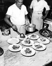 gastronomie des Pouilles, spaghetti aux fruits de mer, 1965