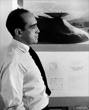 portrait de l'architecte oscar niemeyer, 1958