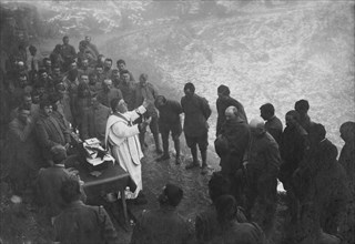 messe pour les soldats au front, 1917