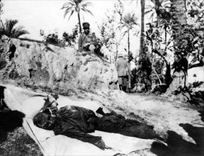 guerre italo-turque-italienne, tripolitaine, cadavre de soldat, 1912