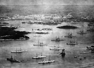 la flotte austro-hongroise dans le port de pola, 1910-1920