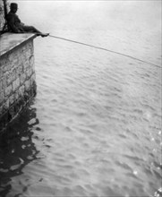 pêcheur sur le lac maggiore, 1940-50