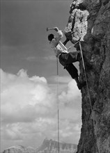 alpiniste, groupe sella dolomiti, 1955