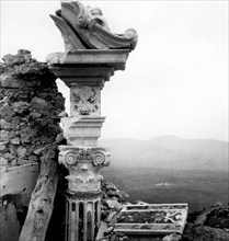 lazio, vestiges de l'abbaye de montecassino, 1944