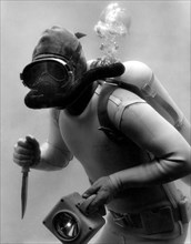plongeur dans les eaux de key west, 1962