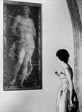 visiteur de l'exposition mantegna, mantova, 1961