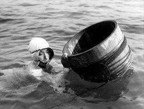 japon, pêcheur d'huîtres perlières, 1920 1930