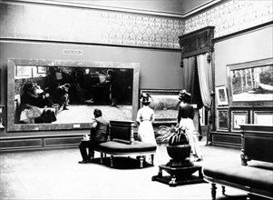 italie, 4e exposition internationale d'art à venise, salle dédiée à emilia-toscana-lazio, 1901