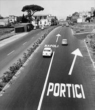 italie, autoroutes, périphérique portici naples-pompeii-salerno, années 1960