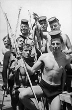 italie, île d'elbe, pêcheurs, 1948