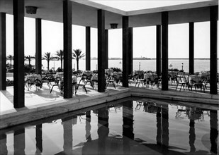 libye, tripoli, hôtel uaddan, terrasse