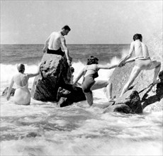 tourisme, touristes sur l'île d'elbe, 1950-1960