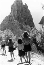 jeunes gens vers la plage, 1950