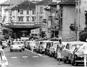circulation à la frontière à ponte chiasso, 1968