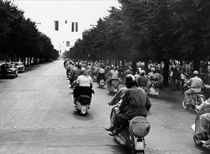 motocyclisme, lido degli estensi, rallye lambretta, juillet 1958