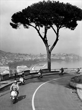 Rallye de vespa à Naples, 1958
