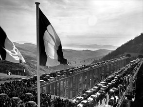 cérémonie d'ouverture du tunnel du col citerna, 1961
