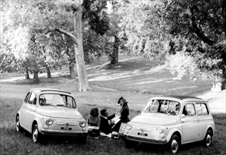 fiat 500 et fiat 500 giardiniera, pique-nique, 1963