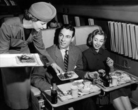 déjeuner à bord du twa, 1955
