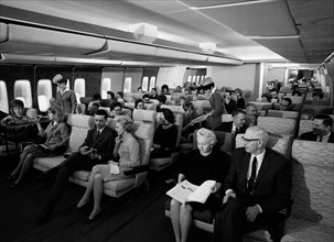intérieur d'un jumbo jet, 1960