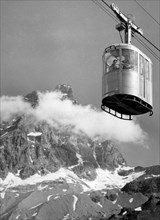 téléphérique de furggen sur cervino, 1953