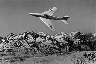 ambrosini s. sagittario avion militaire en vol, 1953
