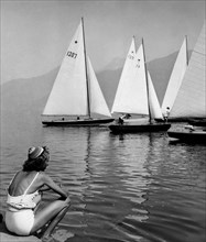 voiles sur le lac de como, 1954