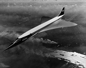 The concorde in flight. 1968