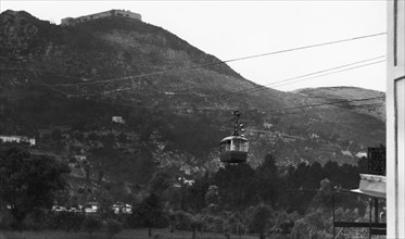 Lower funicular station of Monte Cassino. 1930