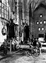St. Stephen's Cathedral. Stephansdom. Vienna Cathedral. reconstruction work and restoration after the fire of 1945
