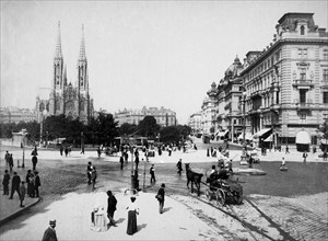 Vienna. votivkirche. maximiliansplatz. 1911