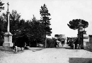 Catacombs of San Sebastiano. via appia antica. rome. 1910