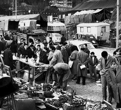 Rome. market of scrap and mechanical bolts. 1962