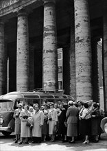 Italy. Rome. group of tourists. 1961