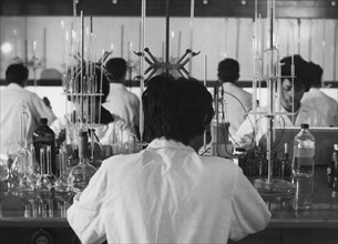 Lazio. colleferro. chemical laboratory. impianto bombrini parodi delfino. 1970