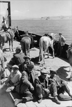 Turkey. kurdistan. lake van. some Armenians cross the lake on the boat. 1961