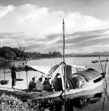 Indochina. Annam region. the perfume river. 1953