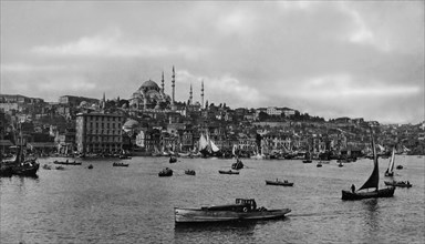 Turkey. istanbul. view of the city with the mosque of Suleiman the magnificent. 1955