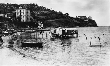 Italy. Campania. Agropoli. beach resort. 1920