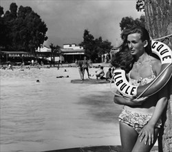 Italy. Lazio. Bagni di Tivoli. Pool at the acque albule. 1968
