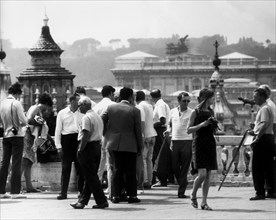 Italy. Lazio. Rome. tourists on the Piazzale del Pincio. 1971