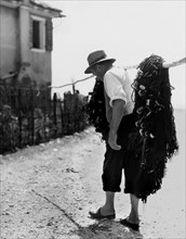 Fisherman. Canale Del Brenta. Veneto. Italy 1957