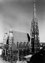 St. Stephen's Cathedral. Stephansdom. Vienna Cathedral After The Reconstruction Following The Fire Of 1945
