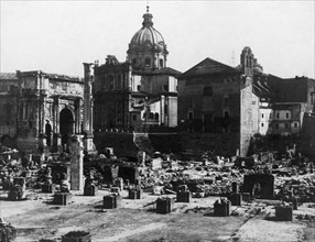 Rome. Basilica Giulia And Arch Of Septimius Severus. 1922
