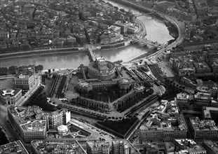 Rome. Aerial View Of Castel Sant'angelo. 1940