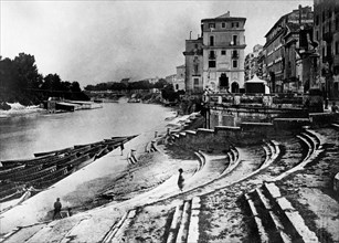 Rome. Port Of Ripetta On The Tiber. 1860