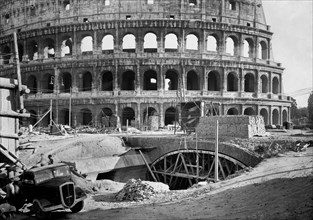 Italy. Rome. Construction Of The Underground Tunnel. 1948-49
