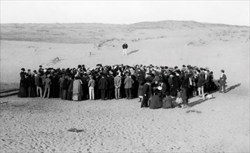 Middle East. Israel. First Meeting Of The Pioneers On The Dunes Where Tel Aviv Was Born. 1951