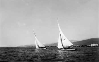Tuscany. Forte Dei Marmi. Two Boats During A Regatta. 1920
