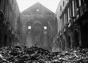 Basilica Of Santa Clara Destroyed By Bombing. Naples. Campania. Italy 1943
